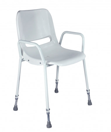 Milton Stackable Portable Shower Chair - Adjustable Height - White